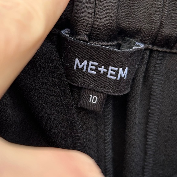 Me + Em black Slim-fit barrel-leg satin trousers, size 10 (us6) - Picture 9 of 10